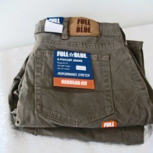 Men's Full Blue Performance Stretch Straight Pants 34x34